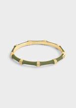 Load image into Gallery viewer, Anabel Aram Bamboo Enameled Hinged Bangle