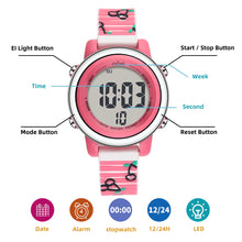 Load image into Gallery viewer, Pink Stripes Cherry Digital Sports Watch