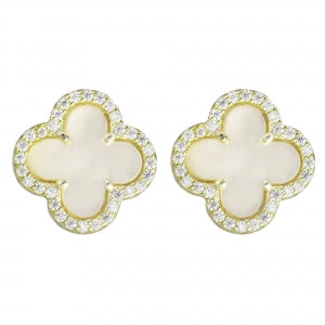 Mother Of Pearl Clover Studs