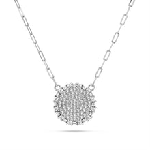 Load image into Gallery viewer, Paperclip Chain CZ Circle Necklace
