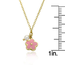Load image into Gallery viewer, Enamel Flower And Pearl Necklace
