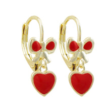 Load image into Gallery viewer, Heart And Bow Earrings
