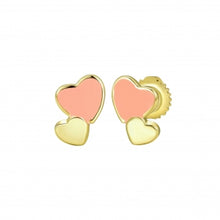 Load image into Gallery viewer, Double Heart Screw Back Earrings
