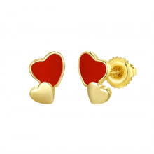 Load image into Gallery viewer, Double Heart Screw Back Earrings
