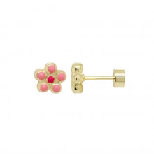 Load image into Gallery viewer, Enamel Flower Screw Back Earrings
