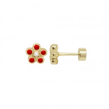 Load image into Gallery viewer, Enamel Flower Screw Back Earrings
