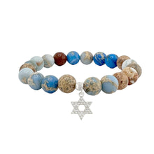 Load image into Gallery viewer, Shayna Star of David Sea Sediment Beaded Bracelet
