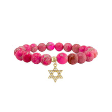 Load image into Gallery viewer, Shayna Star of David Sea Sediment Beaded Bracelet
