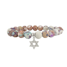 Load image into Gallery viewer, Shayna Star of David Sea Sediment Beaded Bracelet
