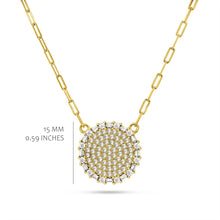 Load image into Gallery viewer, Paperclip Chain CZ Circle Necklace
