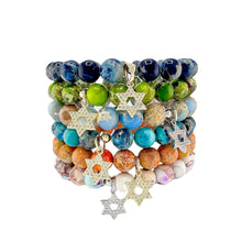 Load image into Gallery viewer, Shayna Star of David Sea Sediment Beaded Bracelet
