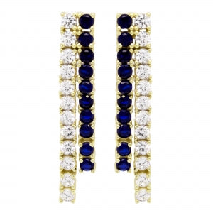 Blue And White Tennis Earrings