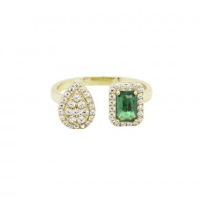 Emerald Open Ring