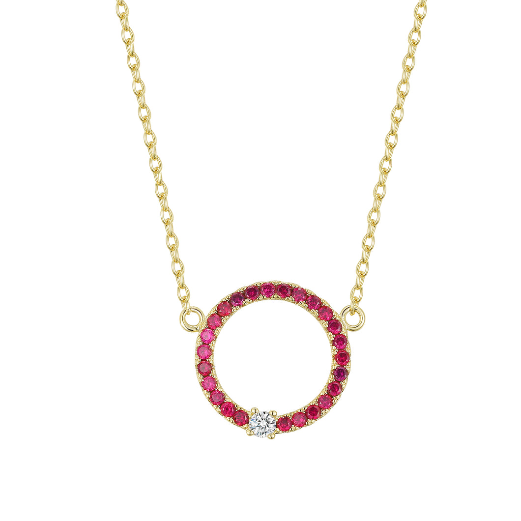 Ruby Open Circle Necklace