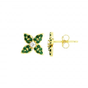 Four Petal Flower Shape Stud Earrings