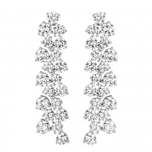 Long CZ Cluster Earrings