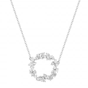 Assorted Shape White CZ Pendant Necklace