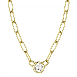 7mm Solitaire Paperclip Chain Necklace