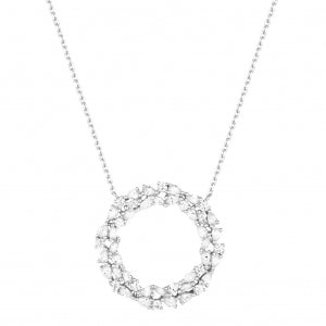 Assorted Shape White CZ Pendant Necklace