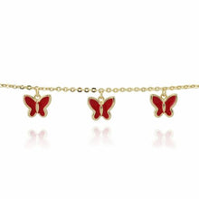 Load image into Gallery viewer, Painted Enamel Butterfly Charm Bracelet
