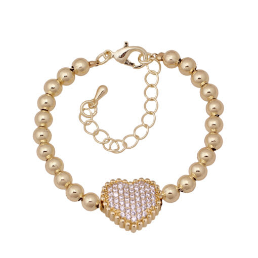 Heart Pillow Center Ball Bracelet