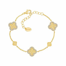 Load image into Gallery viewer, Honeycomb Clovers Teen Bracelet

