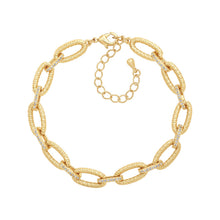 Load image into Gallery viewer, Hammered Ovals Link Bracelet
