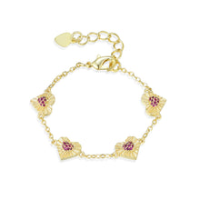 Load image into Gallery viewer, Fluted Heart With CZ Center Bracelet

