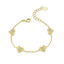 Load image into Gallery viewer, Fluted Heart With CZ Center Bracelet
