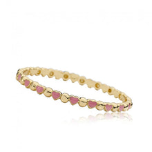 Load image into Gallery viewer, Alternating Enamel Heart Bangle

