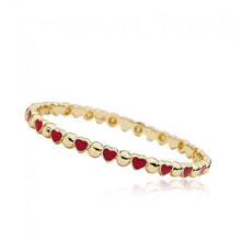 Load image into Gallery viewer, Alternating Enamel Heart Bangle
