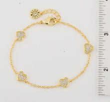 Load image into Gallery viewer, CZ Hearts Station Bracelet
