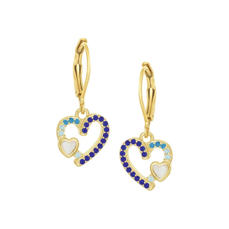 Mother-of-Pearl on Outline Heart Earrings
