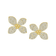 Load image into Gallery viewer, Classic Four Petal Flower Stud Earring
