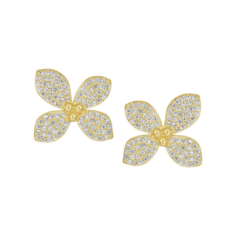 Classic Four Petal Flower Stud Earring