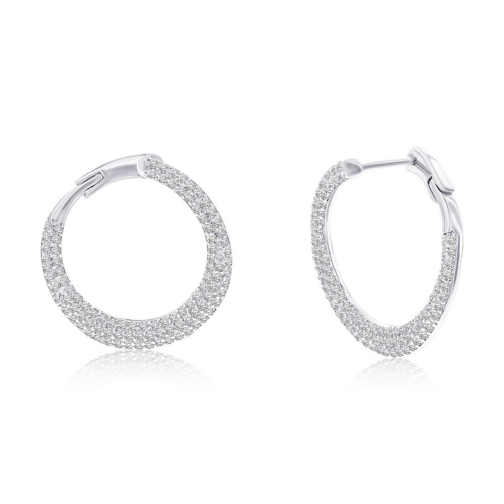 19MM Micro Pave CZ Hoop Earrings