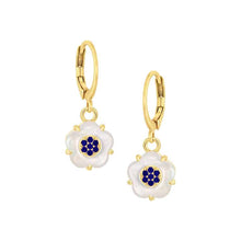 Load image into Gallery viewer, Medium 11.5mm CZ-Filled Mother-of-Pearl Flower Earring
