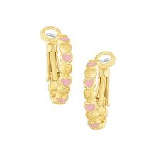 Load image into Gallery viewer, Lined Hearts Huggie Earring
