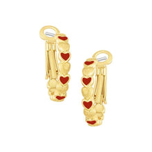 Load image into Gallery viewer, Lined Hearts Huggie Earring
