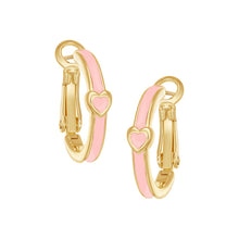 Load image into Gallery viewer, Slider Heart Enamel Huggie Earring
