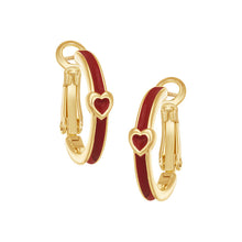 Load image into Gallery viewer, Slider Heart Enamel Huggie Earring

