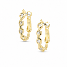 Load image into Gallery viewer, Link Chain Gemstone Hoop Earrings
