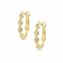 Load image into Gallery viewer, Link Chain Gemstone Hoop Earrings
