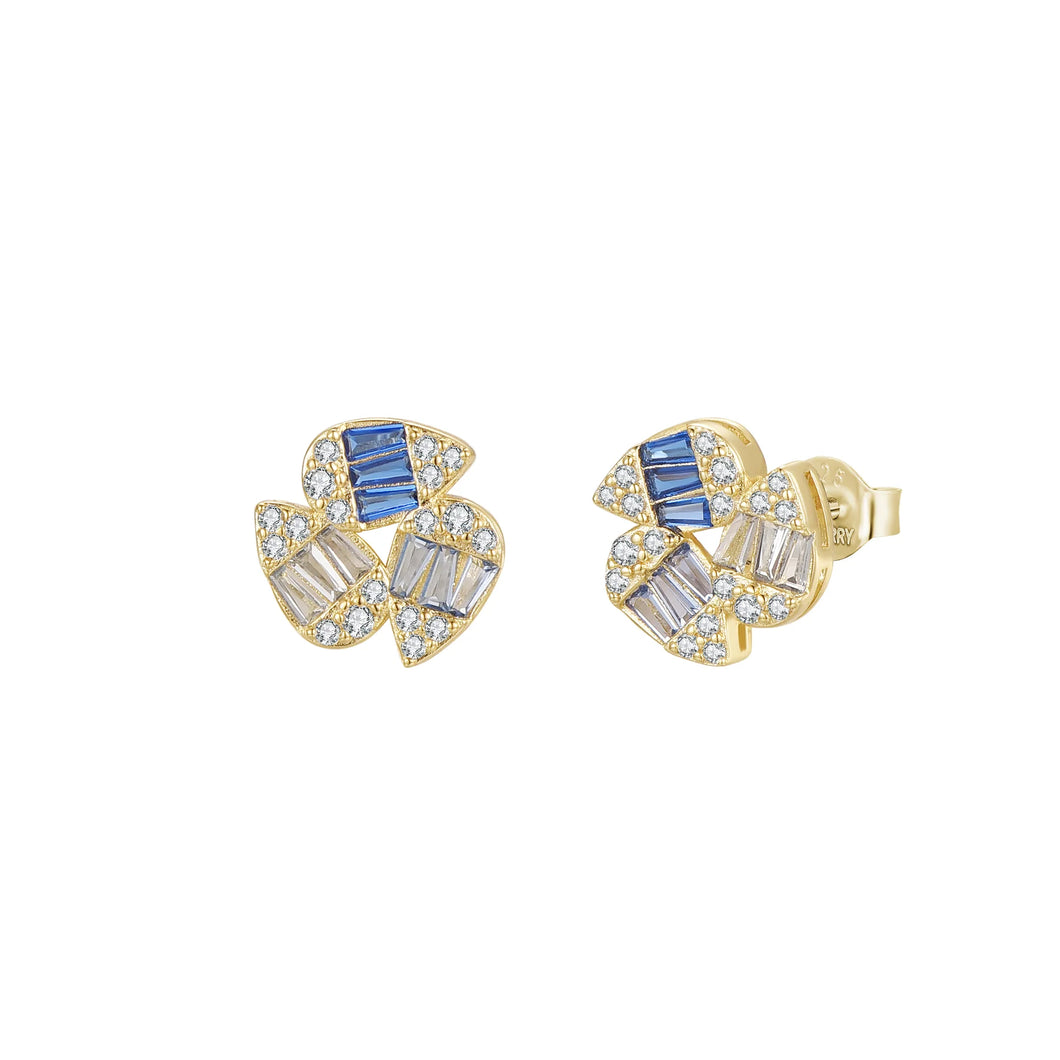 Multi Blue Stud Earrings