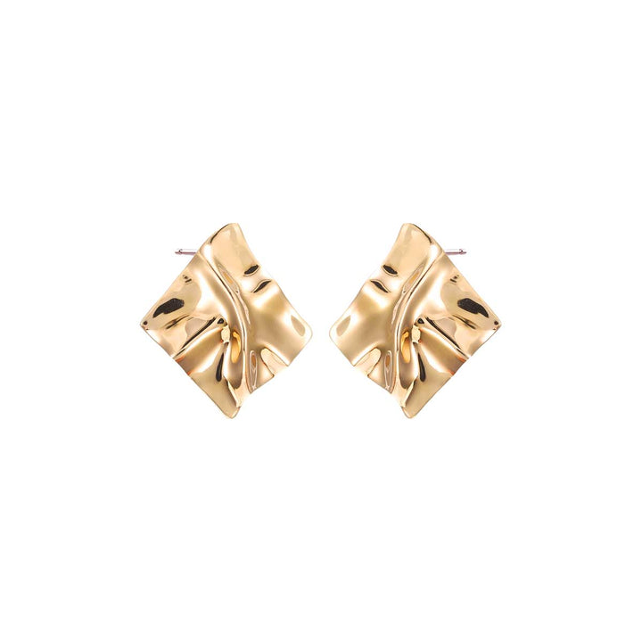 Fluid Square Shape Drop Stud Earring