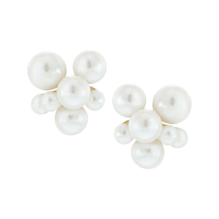 Fine Pearl Cluster Stud Earring