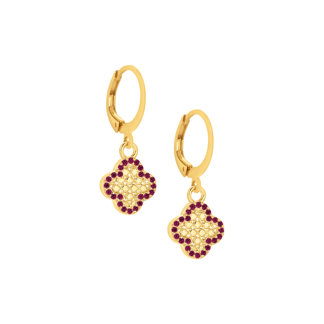 Small Honeycomb Clover Earring