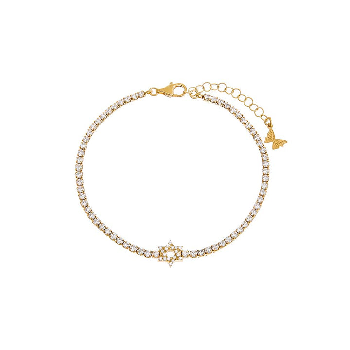 Pave CZ Star Of David Tennis Bracelet