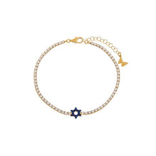 Load image into Gallery viewer, Sapphire Blue Star Of David Tennis Bracelet
