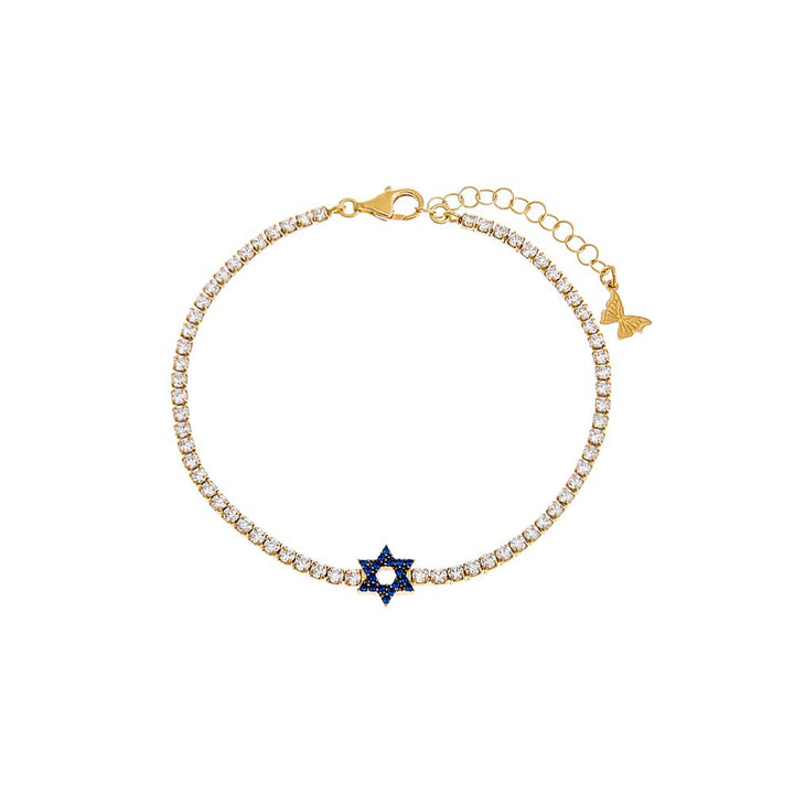 Sapphire Blue Star Of David Tennis Bracelet